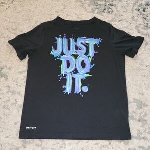 Nike Youth Black Dri-Fit T-Shirt with Vibrant Print